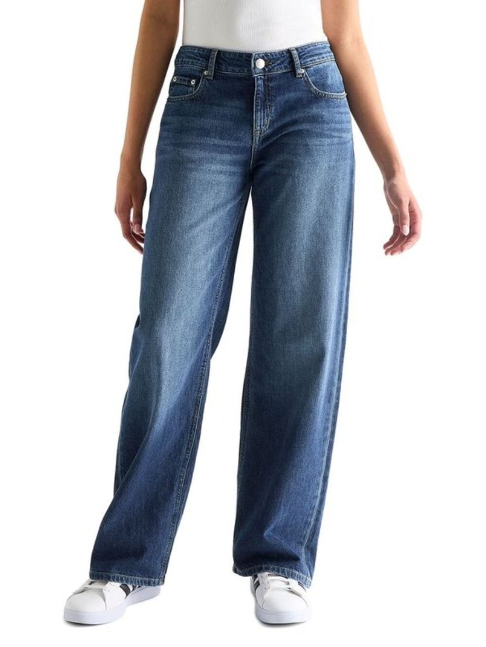 Aeropostale Women's Wide Leg Low Rise Baggy Fit Denim Jean Dark Wash Size 10 NEW